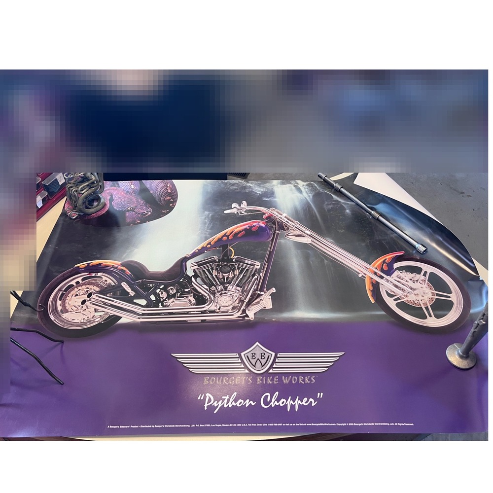 5 Bourget's Bike Works Custom Chopper Posters Fat‎ Daddy Python Dragon Rigid - Picture 5 of 5
